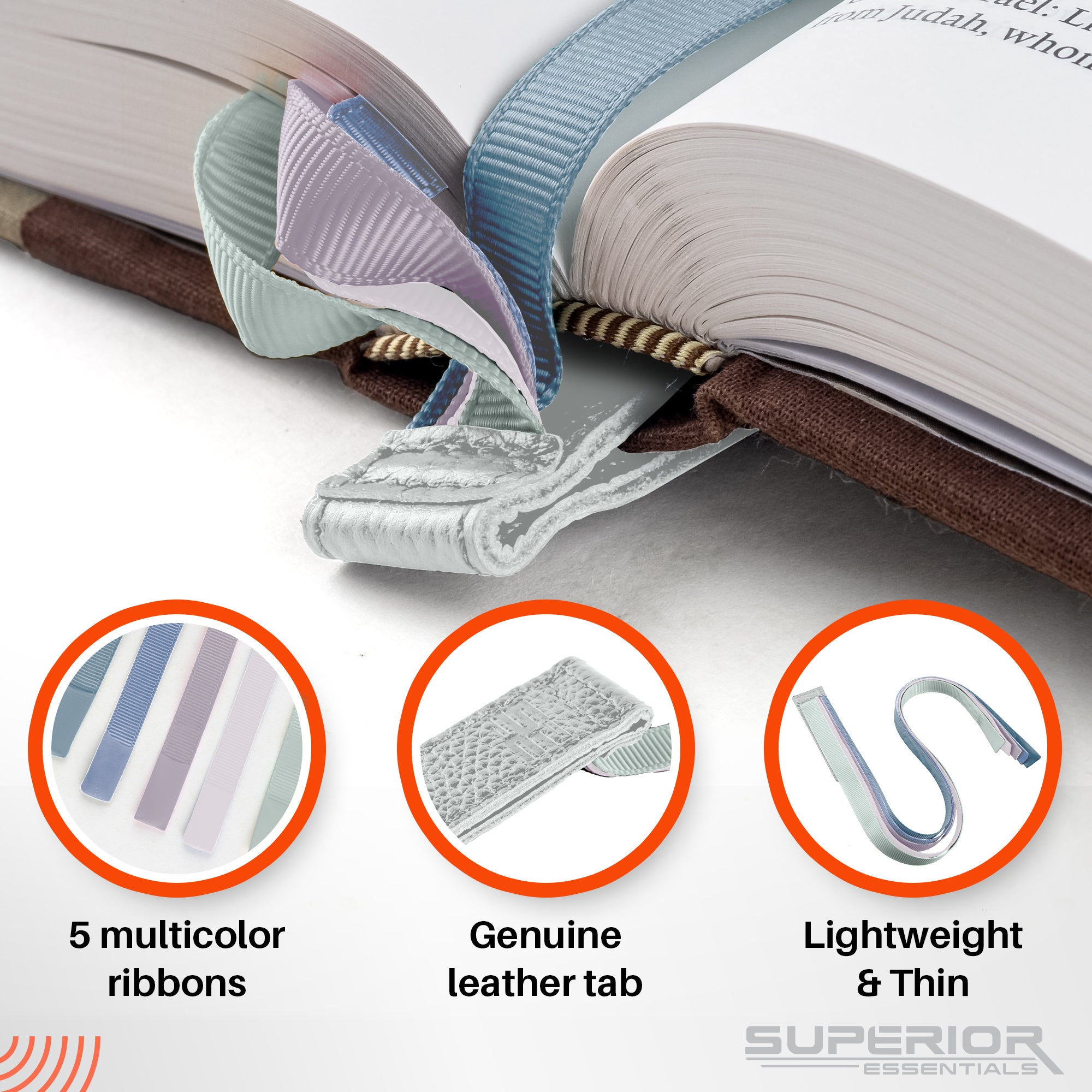 Genuine Leather Multi Page Magnetic Attachable Bookmark with 5 Multi-C ...