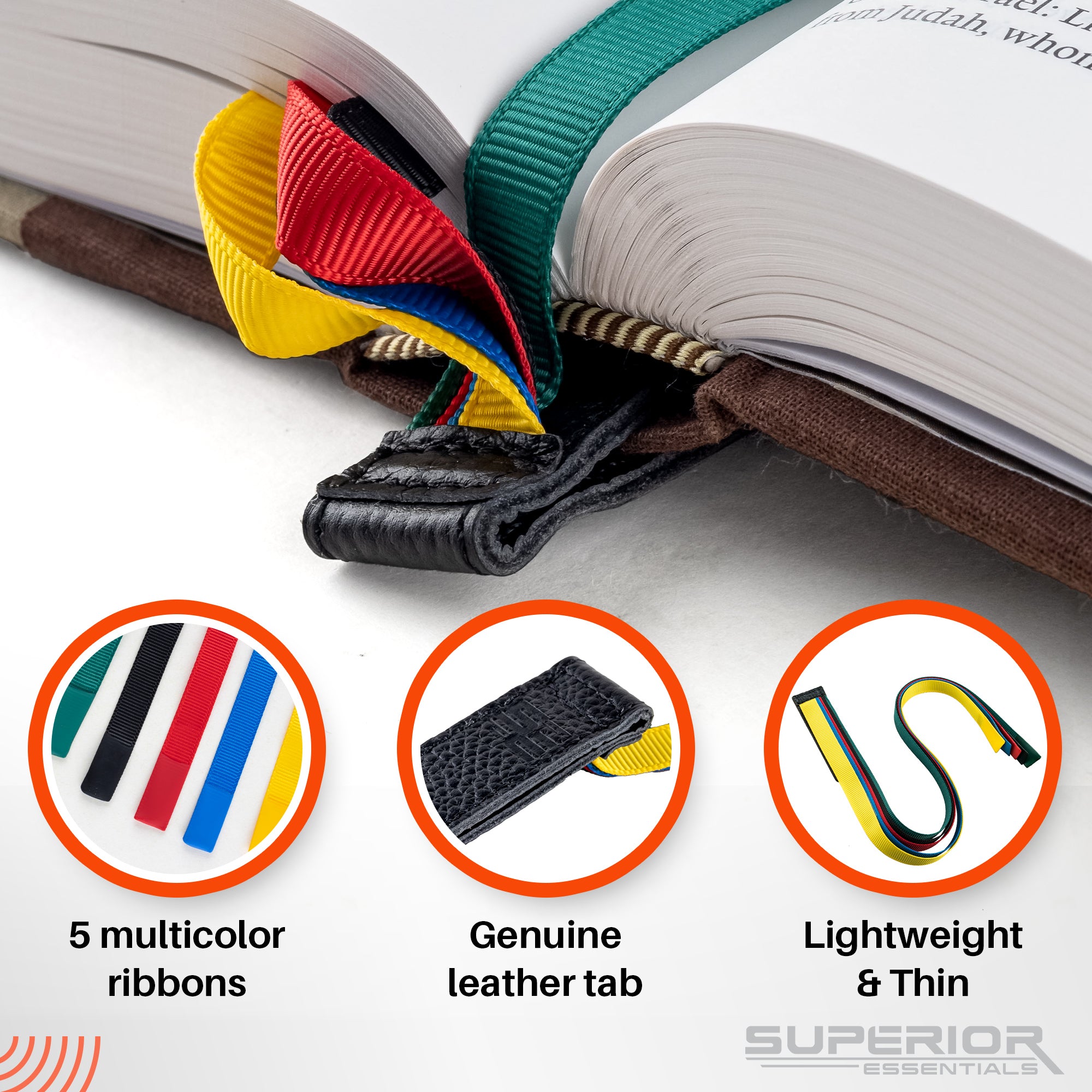 Genuine Leather Multi Page Magnetic Attachable Bookmark with 5 Multi-C ...