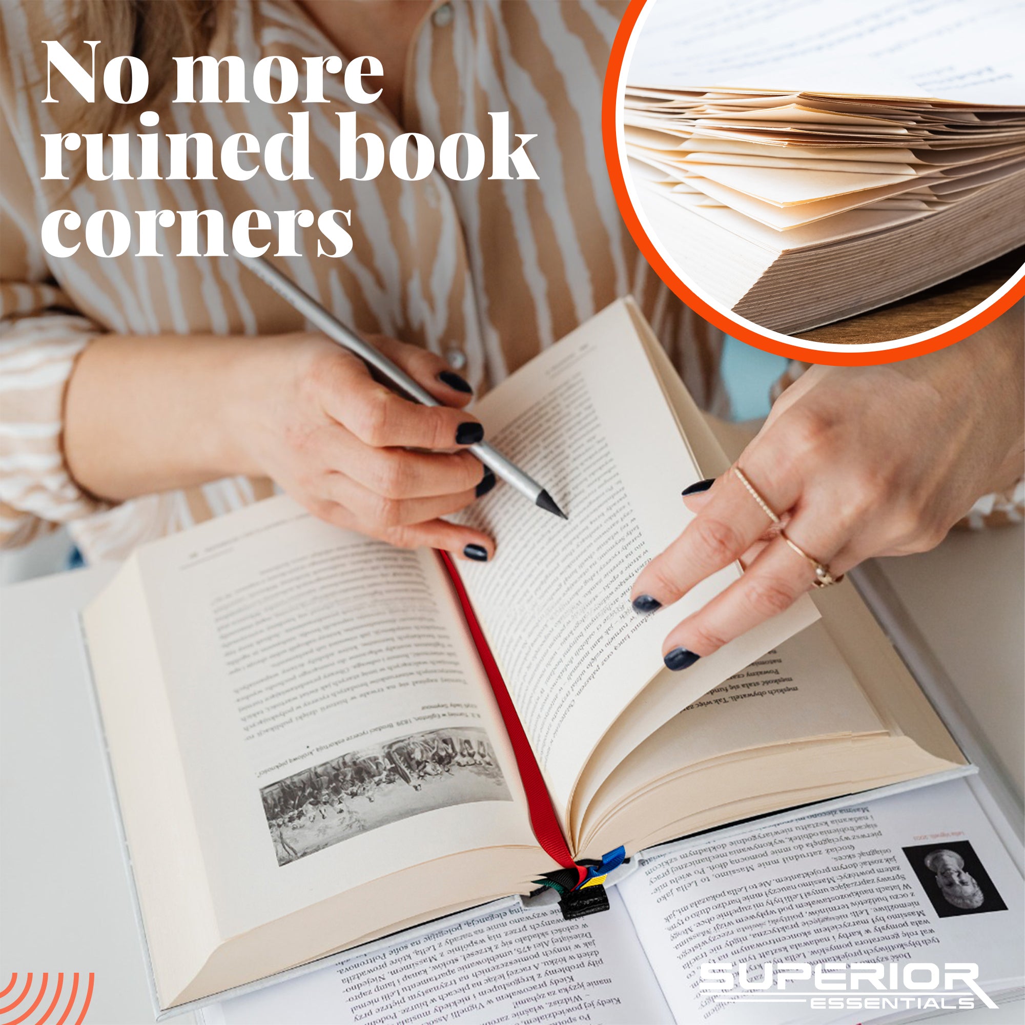 Genuine Leather Multi Page Magnetic Attachable Bookmark with 5 Multi-C ...